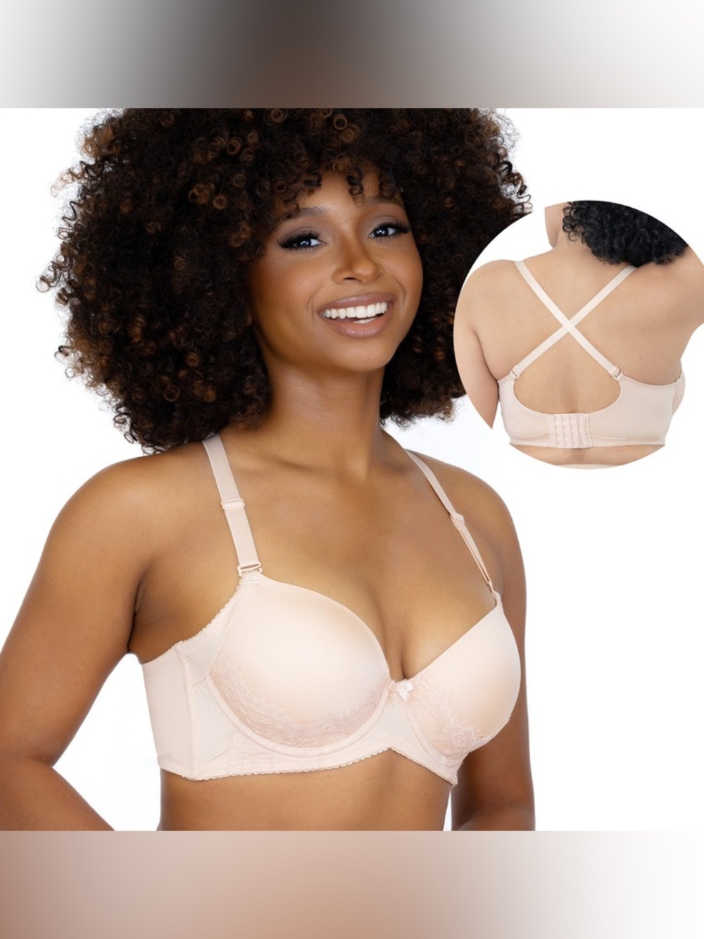 FinallyBra Robust Support Side Back Smoothing Convertible Push In Shape Bra 36D